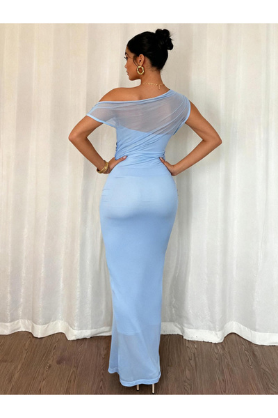 Take Two By Styli Sky Blue Sleeveless Bodycon Maxi Dress