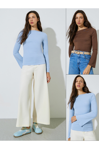 Styli Pack of 2 - Bell Sleeves Knitted Top