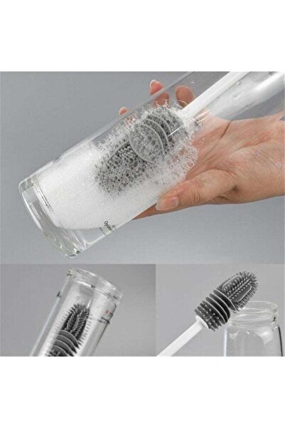 HXD Zoomlion SUPREME PRIME 2PCS Silicone Long Handle Cup Brush Set – Flexible Bottle & Glass Cleaning Brushes, Durable Hygienic Cleaner for Cups, Bottles, Mugs, Tumblers & Water Bottles (White)