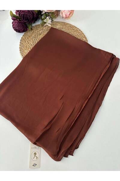 HAREM SCARF فستان سهرة من قماش الكوموساتين مع شال بني JSH0309