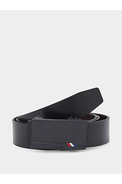 Styli Men Black Metal Buckle Belt