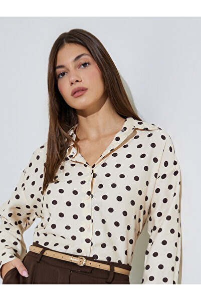 Styli Off-White Polka Dot Long Sleeve Regular Fit Shirt
