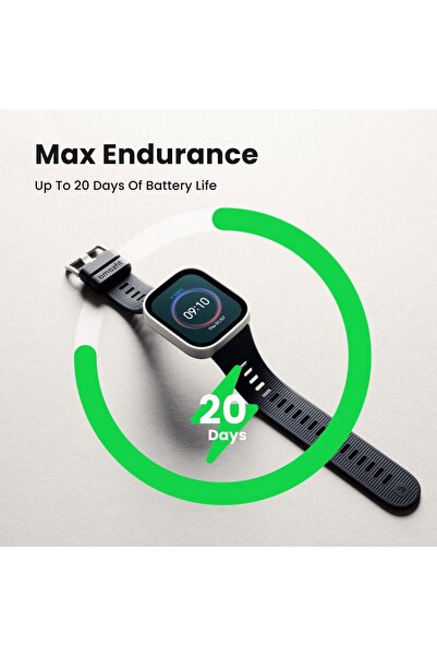 Amazfit Bip Max 50mm Smartwatch, 2.07" AMOLED Display, 20 Days of Battery, GPS, 4GB Storage, Offline Maps, Fitness Tracker, Hybrid Training, 150+ Sports, HYROX Mode, 5 ATM for Android & iPhone, Gray