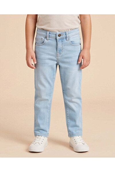 REDTAG Boys Blue Plain Denim Jeans