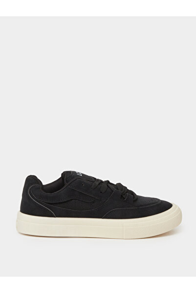 Styli Black Mesh Panel Lace-Up Casual Sneakers