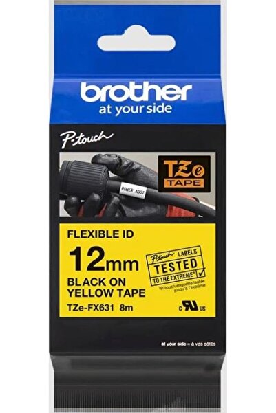 Brother Bandă adezivă P-Touch TZe-FX631 12mm x 8m (TZEFX631) - galbenă, impri...