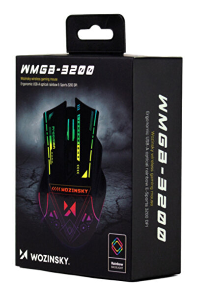 WOZINSKY Mouse wireless RGB WMGB-3200 - Negru