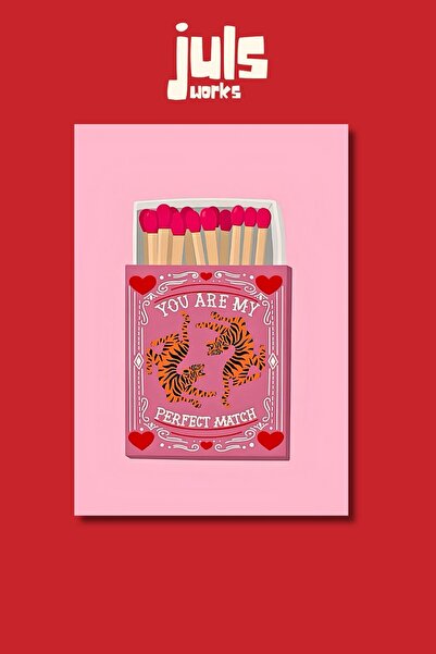 Juls Works Perfect Match Kibrit Kutusu Poster Tablo Modern Koleksiyon Duvar S...