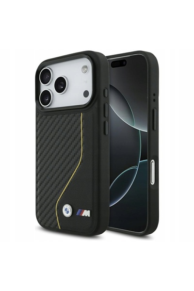 BMW Husă M Carbon Line & Logo MagSafe pentru iPhone 17 Pro galbenă