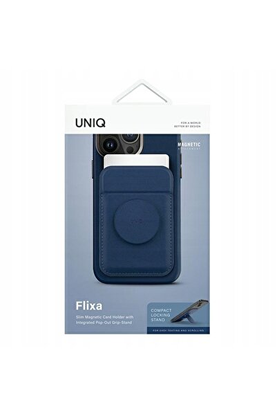 NO BRAND UNIQ portofel magnetic pentru carduri cu suport, albastru marin, Mag...
