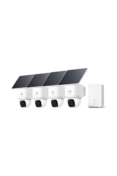 NO BRAND Eufy Cam Solo E30 pachet de 4 cu panou solar și HomeBase 2 WIFI