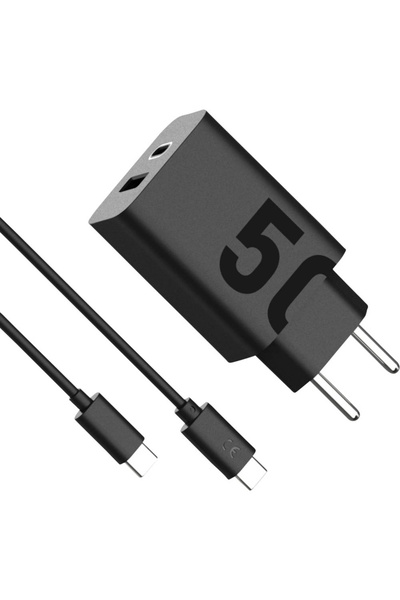 NO BRAND Încărcător de perete Motorola 50W Dual USB-C/USB-A cu cablu USB-C de 1m