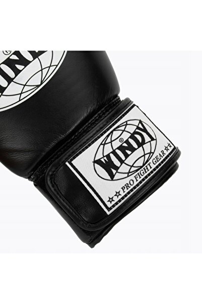 WINDY Mănuși de box clasice din piele naturală, negre, de 10 oz