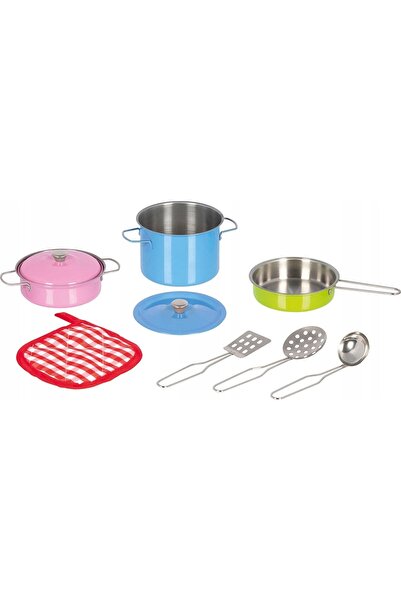 NO BRAND Set de oale metalice colorate cu accesorii pentru gătitul copiilor, ...