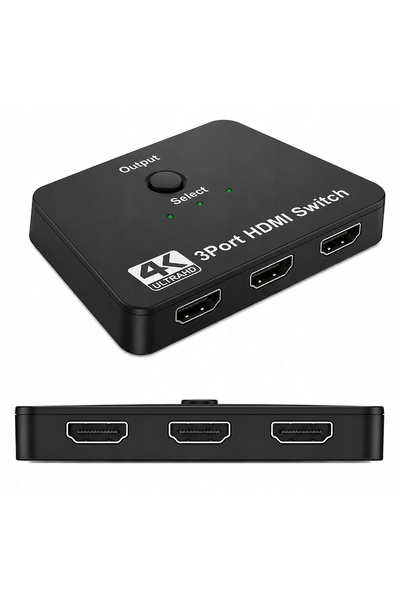 NO BRAND Comutator HDMI 2.0b 3x1 4K 60Hz HDR HDCP 2.2 cu 3 intrări