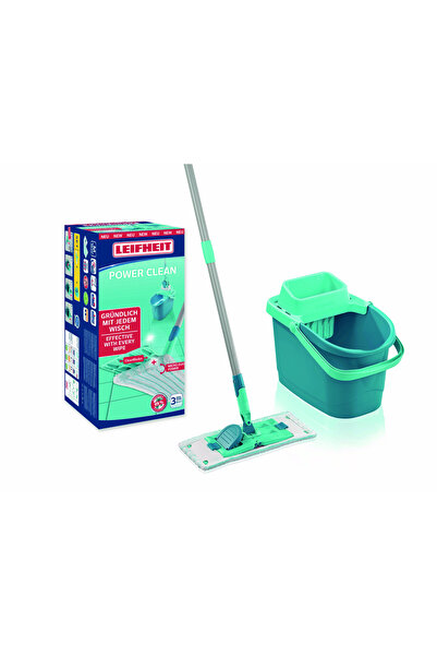 Leifheit Mop plat cu găleată cu storcător 6L, atașament Power Clean Microduo