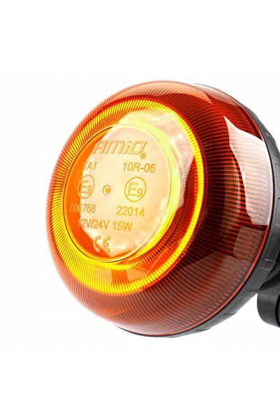 AMIO Lampă de avertizare LED, omologată R65, 12V/24V, stroboscopică, pentru s...