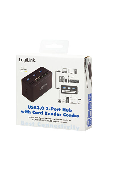 LogiLink CR0042 Hub USB 3.0 cu cititor de carduri de memorie