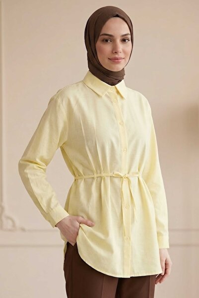 TOFİSA Tünel Kemer Detaylı Tunik Sari - 28726-SARI