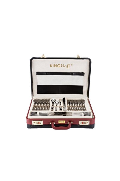 Kinghoff Set de tacâmuri inox cu luciu intens, 72 piese. Valiză de tacâmuri 3519