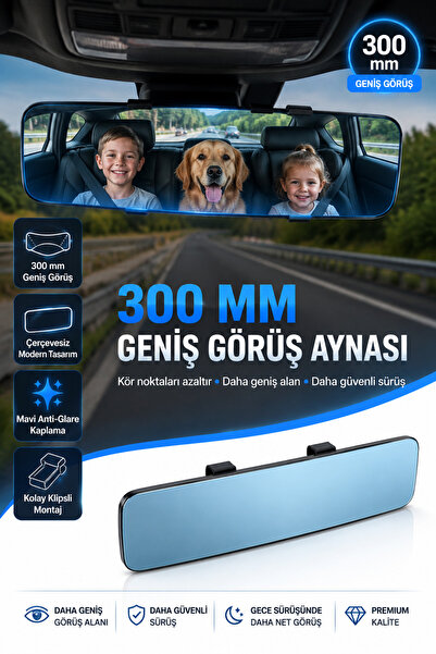 Binbirreyon Çerçevesiz Oval Geniş Açılı Dikiz Aynası Parlama Önleyici Kaplama...