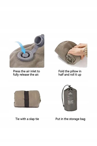 NO BRAND NATUREHIKE 2 în 1 Pernă din burete mare pentru camping Maro