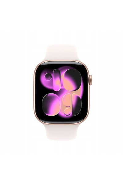Apple Ceas Seria 11 GPS 46mm Aur Roz Aluminiu Curea Sport Nuanță Roz Pal ML
