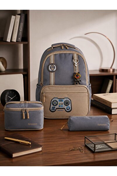 Relaxion Set of 3 Children's Primary School Bags with Pen Holder and Lunch Ba...