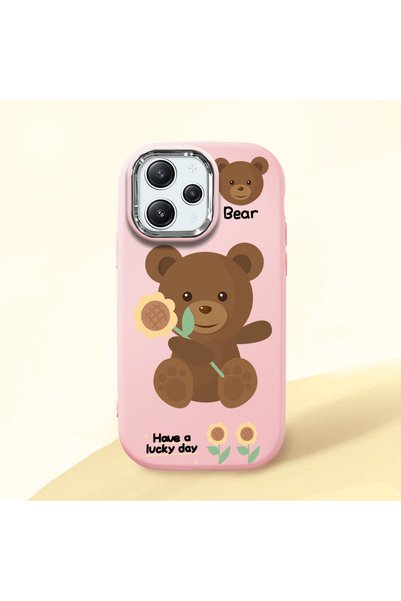 Hontinga Redmi 12 Compatible Case Camera Protector Pink Silicone Couple Phone...