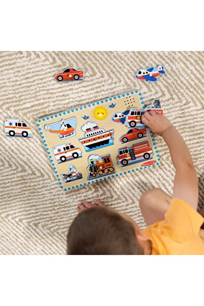 Melissa & Doug MELISSA&DOUG PUZZLE DIN LEMN CU SUNETE VEHICULE AUTO 8 EL