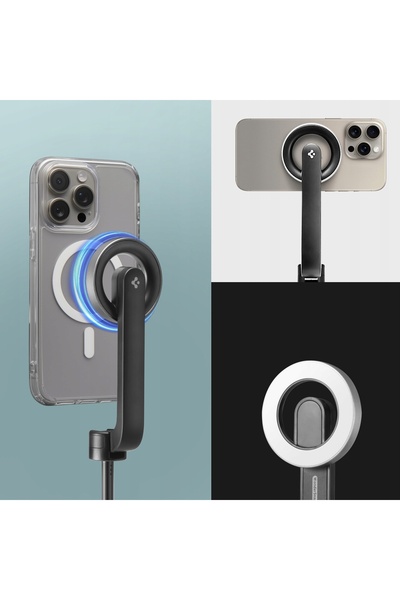 Spigen Selfie stick lung, trepied, compatibil MagSafe, Bluetooth, pentru iPho...
