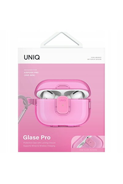 NO BRAND Husă UNIQ Glase Pro pentru AirPods Pro 2 Lock Case, roz
