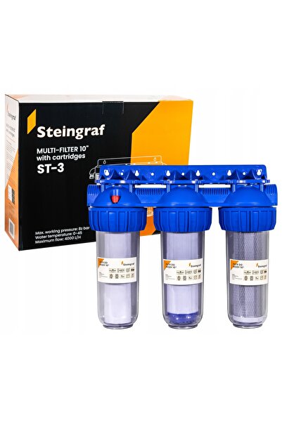 NO BRAND Set de filtre de apă Steingraf cu 3 etape, Corp de 1 inch, Capacitat...
