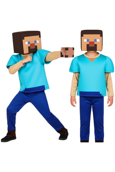 NO BRAND MINECRAFT COSTUM STEVE 110/116 cm MĂRIME S PENTRU COPII Din spumă