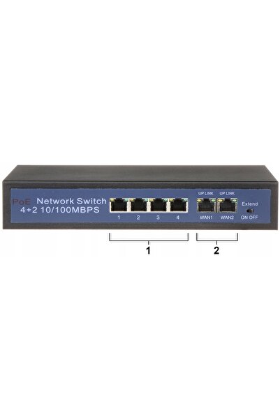 NO BRAND Switch PoE 4 porturi + 2 porturi uplink