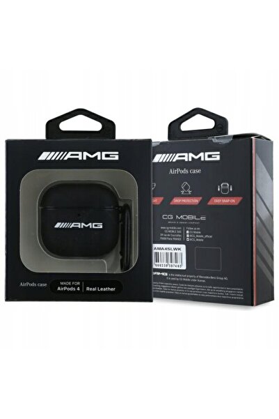 NO BRAND Husă MERCEDES AMG pentru AirPods 4 cu logo, albă, ediție de lux