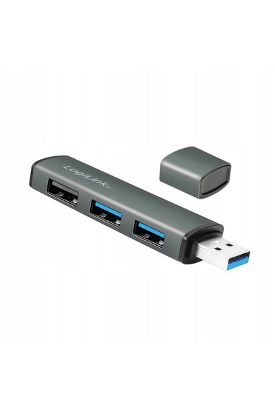 LogiLink HUB USB 3.0 cu 3 porturi, Splitter din Aluminiu, Transfer de mare vi...