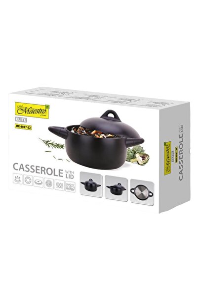 Maestro Oală tip cazan cu capac 4L 22cm MR4017-22