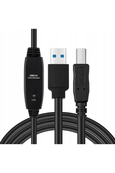 MicroConnect Cablu USB 3.2 Gen 1 A-B activ, 7m, tată-tată, negru, USB3.0AB7B