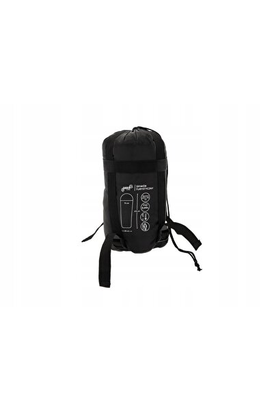 NO BRAND Sac de dormit turistic de camping negru 215 X 75 CM + husă