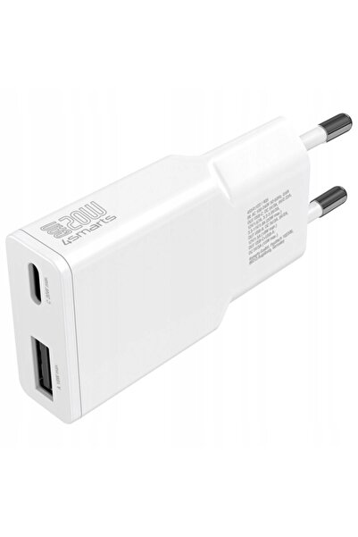 NO BRAND 4smarts PD Slim 20W GaN Adaptor de alimentare USB-C+USB-A + Cablu US...