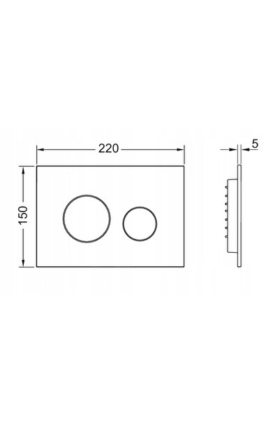 TECE Buton negru de spălare toaletă Loop 9240924