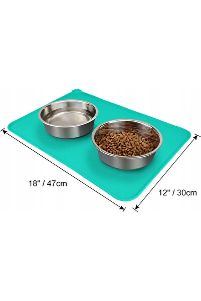 NO BRAND Covoraș de hrănire pentru animale de companie din silicon, 47 x 30 c...