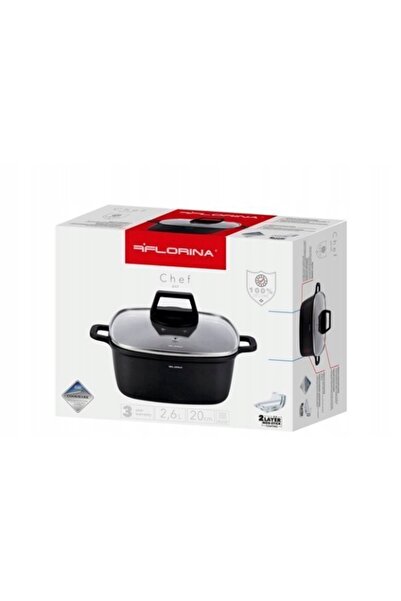 FLORINA Vas de copt tradițional din aluminiu antiaderent, tip chef, 24 cm, 4.6L