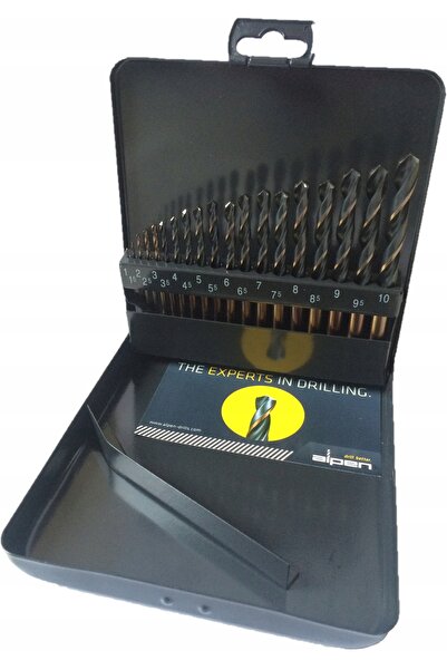 Alpen Burghie elicoidale HSS pentru metal, set scurt 1-10 mm, 19 bucăți, SPRI...