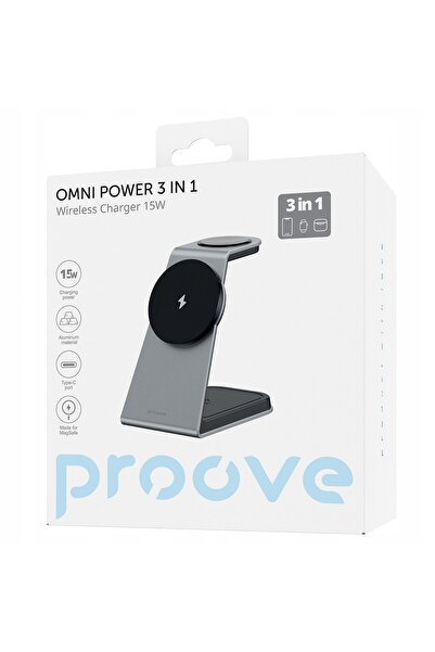 NO BRAND Încărcător wireless 3 în 1 QI MagSafe pentru telefon, ceas și căști ...