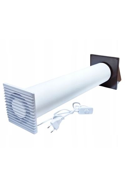 airRoxy Kit de ventilație ventilator extractor prin perete 100mm + CABLU CU Î...