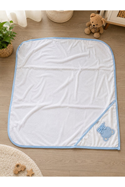 Uğur bebe Zipir 80Cm×85Cm Hooded Baby Bath Towel 80% Cotton Soft Swaddle Towe...