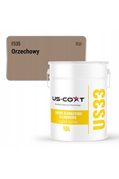 NO BRAND Vopsea siliconică pentru fațade, culoare nucă, F535, UV, 10L, Produc...