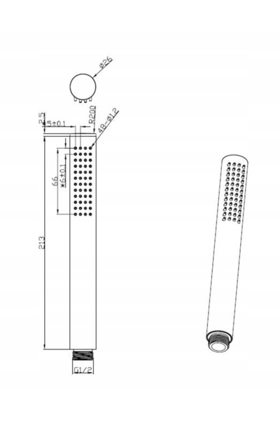 Omnires Mâner de duș Y-rubber Y-R cromat Y-RCR